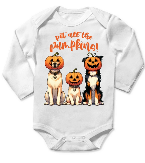 Pet All The Sublimation Pumpkins Long Sleeve Baby One-Piece