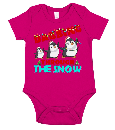 DABBING THROUGH THE SNOW   Christmas Day Design Short Sleeve Baby One-Piece