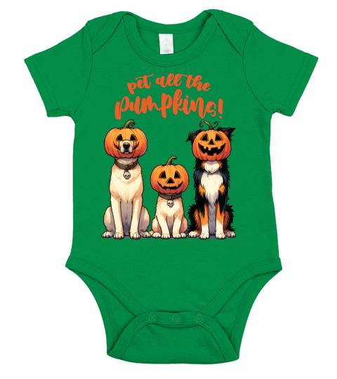 Pet All The Sublimation Pumpkins Short Sleeve Baby One-Piece