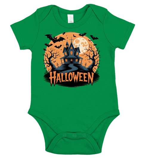 Spooky Halloween Design Short Sleeve Baby One-Piece