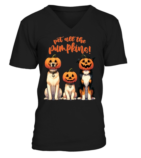 Pet All The Sublimation Pumpkins V-Neck T-shirt
