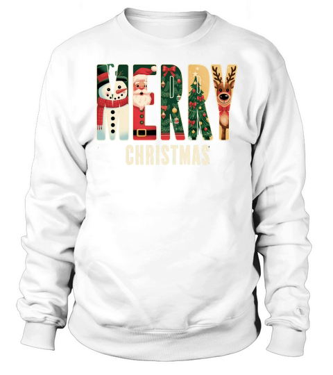 Festive Holiday Sublimation X mas Sweatshirt Unisex
