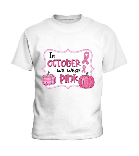 October Pink Awareness Pumpkin Kids T-Shirt