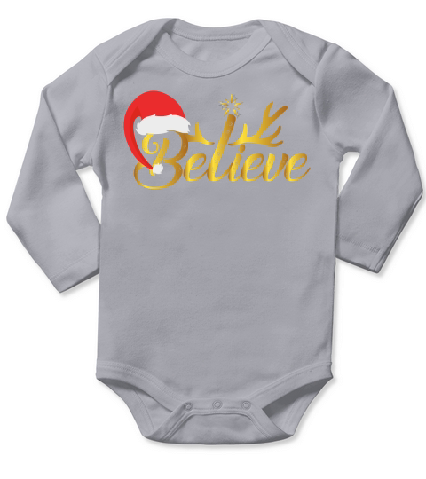 BELIEVE   Christmas Day Design Long Sleeve Baby One-Piece