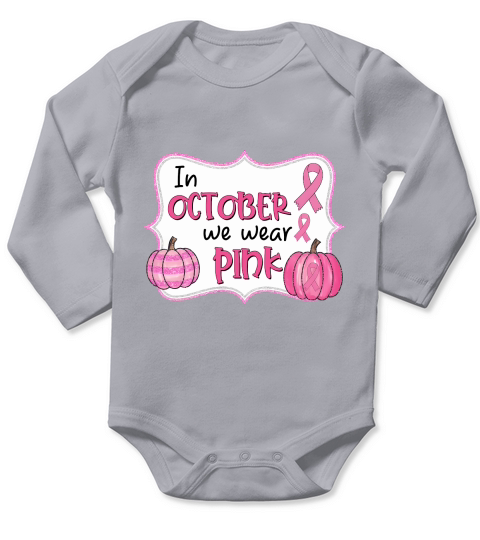 October Pink Awareness Pumpkin Long Sleeve Baby One-Piece