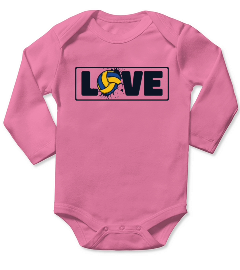 Volleyball Love Team Player Coach Trainer Long Sleeve Baby One-Piece