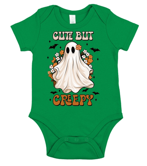 Halloween Cute But Creepy Short Sleeve Baby One-Piece