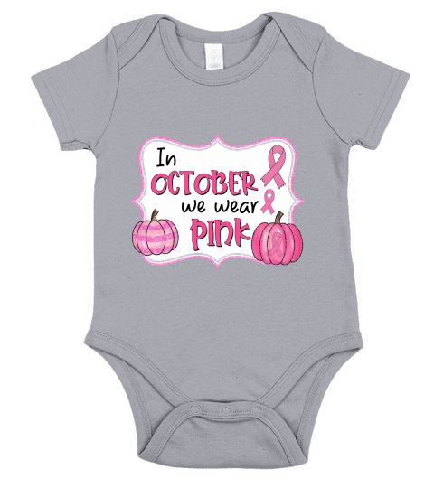 October Pink Awareness Pumpkin Short Sleeve Baby One-Piece