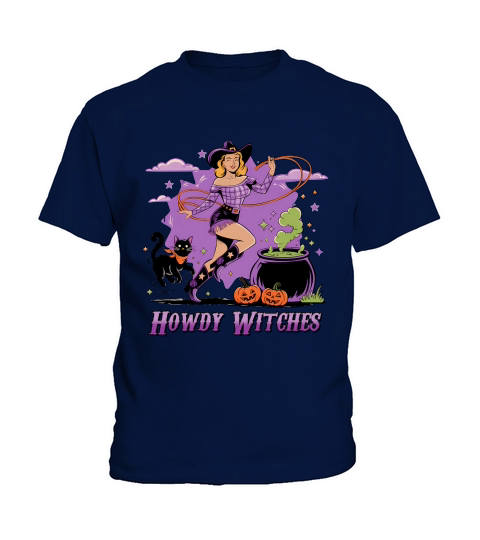 Howdy Witches Purple Witch Kids T-Shirt