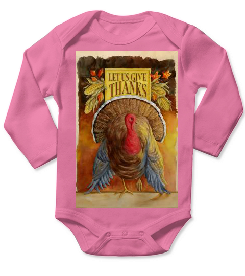 Let Us Give Thanks  , Double Sided, 11.5 x 17.5 Inch Garden Flag Long Sleeve Baby One-Piece