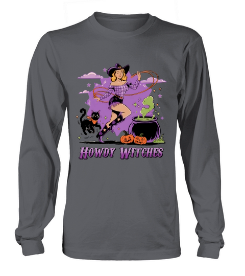 Howdy Witches Purple Witch Long sleeved Unisex
