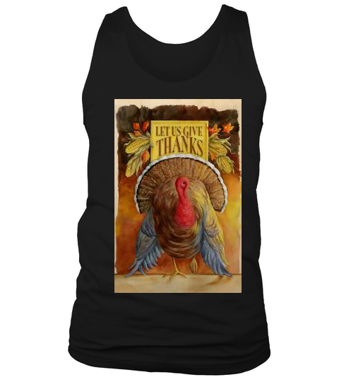 Let Us Give Thanks  , Double Sided, 11.5 x 17.5 Inch Garden Flag Tank Top Unisex
