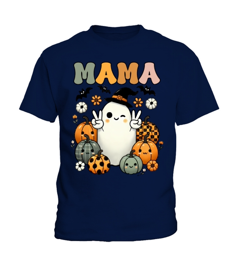 Retro Halloween Mama Sublimation Kids T-Shirt