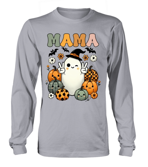 Retro Halloween Mama Sublimation Long sleeved Unisex