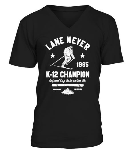 Lane meyer 1985 k12 Champion defeated roy stalin V-Neck T-shirt