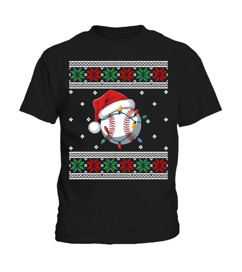 Ugly Christmas Holiday Baseball Kids T-Shirt