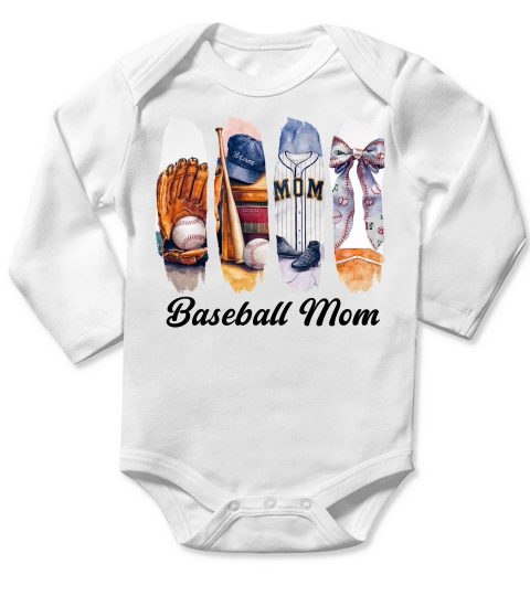 Vintage Trendy Baseball Mom Sports Long Sleeve Baby One-Piece Vintage Trendy Baseball Mom Sports Long Sleeve Baby One-Piece