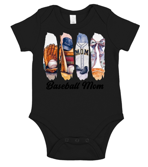 Vintage Trendy Baseball Mom Sports Short Sleeve Baby One-Piece