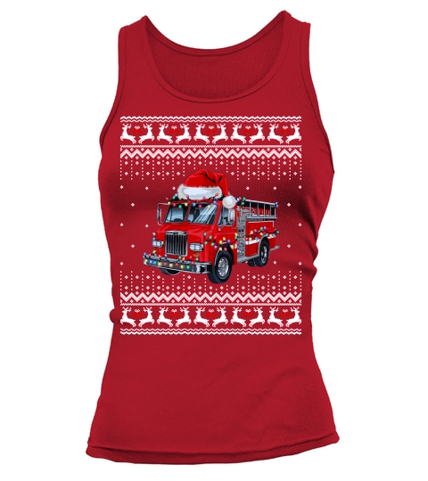 Firefighter Christmas Ugly Tank top Woman