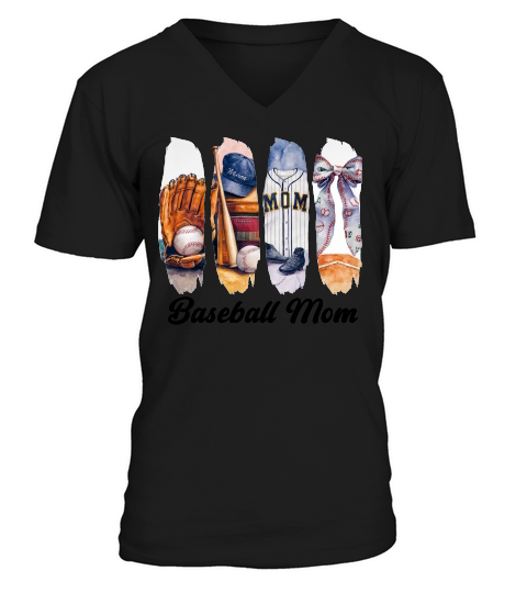 Vintage Trendy Baseball Mom Sports V-Neck T-shirt