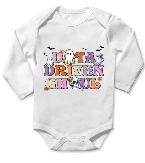 Data Driven Ghoul Retro Halloween Long Sleeve Baby One-Piece