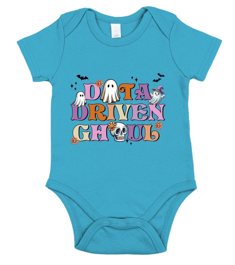 Data Driven Ghoul Retro Halloween Short Sleeve Baby One-Piece