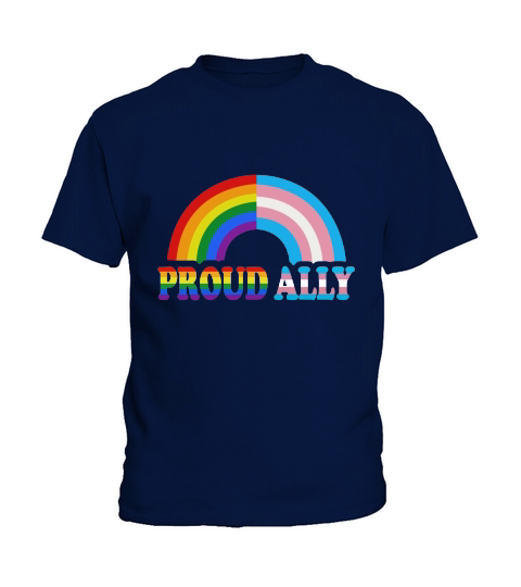 Proud ally flag Rainbow LGBT Transgender pride month Kids T-Shirt