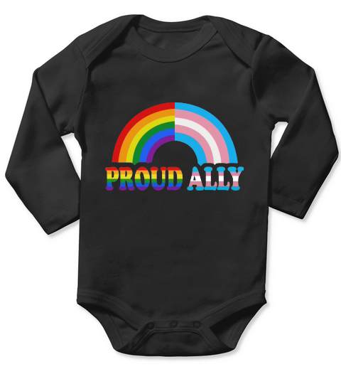 Proud ally flag Rainbow LGBT Transgender pride month Long Sleeve Baby One-Piece