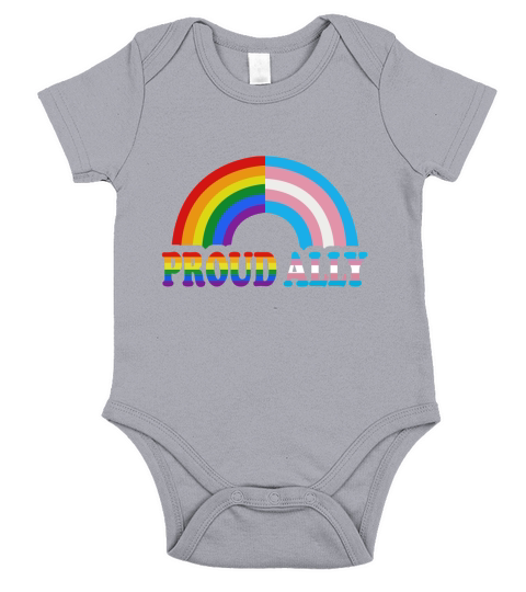 Proud ally flag Rainbow LGBT Transgender pride month Short Sleeve Baby One-Piece