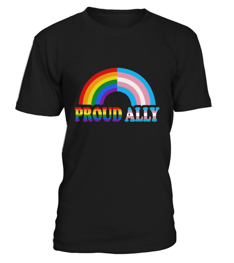 Proud ally flag Rainbow LGBT Transgender pride month T-Shirt Unisex