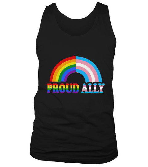 Proud ally flag Rainbow LGBT Transgender pride month Tank Top Unisex