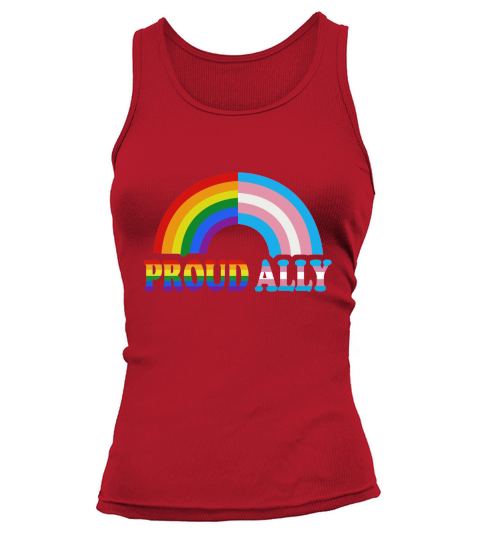 Proud ally flag Rainbow LGBT Transgender pride month Tank top Woman