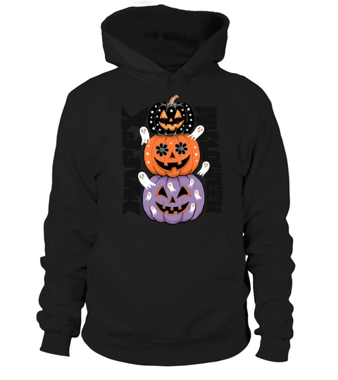 Stacked Pumpkins Happy Halloween Hoodie Unisex
