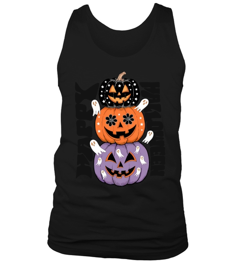 Stacked Pumpkins Happy Halloween Tank Top Unisex
