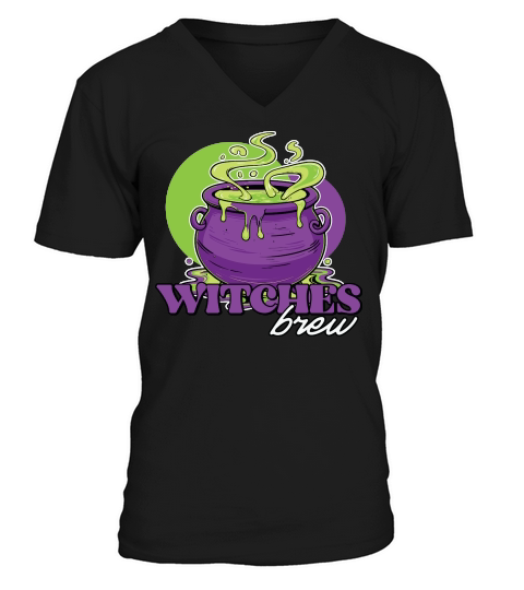 Witches Brew Brew Halloween V-Neck T-shirt