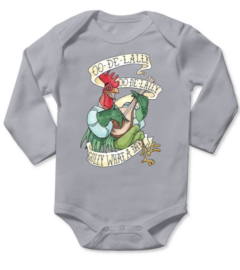 ALAN-A-DALE ROOSTER OO-DE-LALLY GOLLY WHAT A DAY Long Sleeve Baby One-Piece