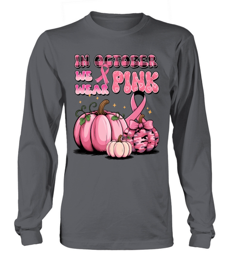 Pink October Pumpkin Breast Long sleeved Unisex