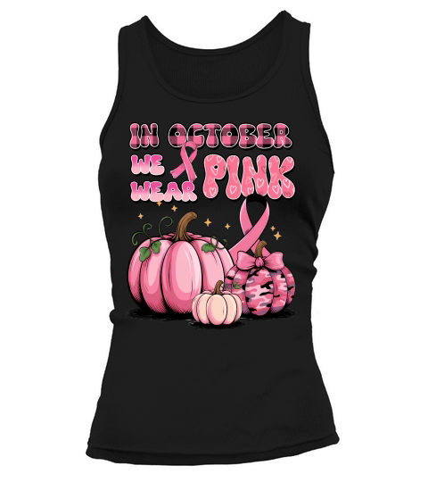 Pink October Pumpkin Breast Tank top Woman