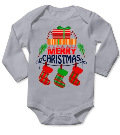 Christmas Day Design Long Sleeve Baby One-Piece