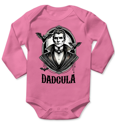 Dadcula Vampire Dad Funny Halloween Long Sleeve Baby One-Piece