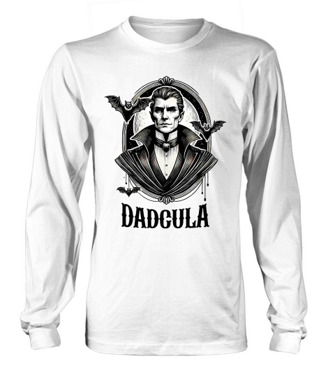 Dadcula Vampire Dad Funny Halloween Long sleeved Unisex
