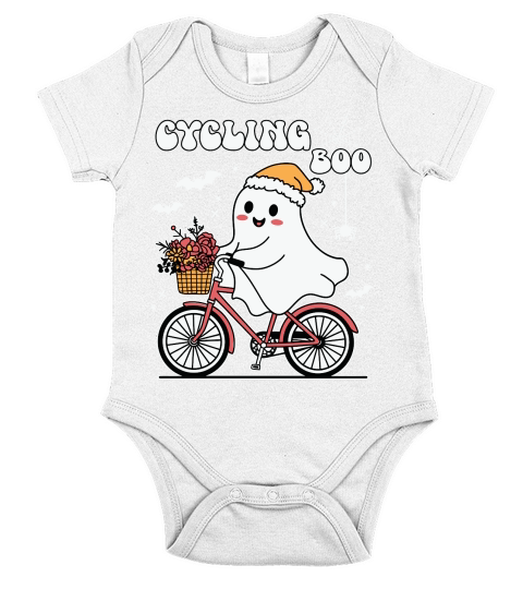 Cycling Boo Halloween Cycopath Club Short Sleeve Baby One-Piece