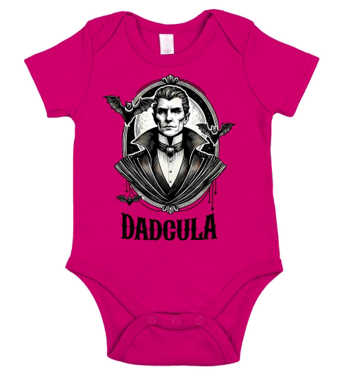 Dadcula Vampire Dad Funny Halloween Short Sleeve Baby One-Piece