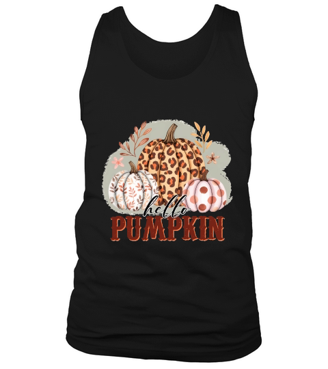 Hello Pumpkin Leopard Sublimation    Copy Tank Top Unisex