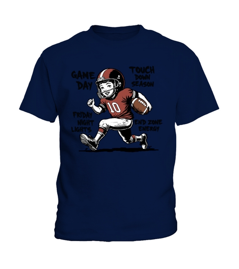 Touchdown Season Vintage Football Player Kids T-Shirt
