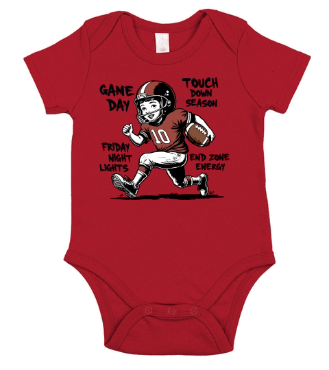Touchdown Season Vintage Football Player Short Sleeve Baby One-Piece