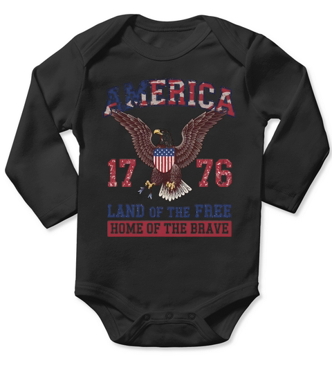 4th of July Vintage American Eagle Long Sleeve Baby One-Piece 4th of July Vintage American Eagle Long Sleeve Baby One-Piece