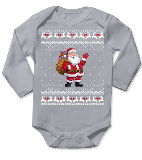 Funny Santa Gifts Christmas Ugly Long Sleeve Baby One-Piece