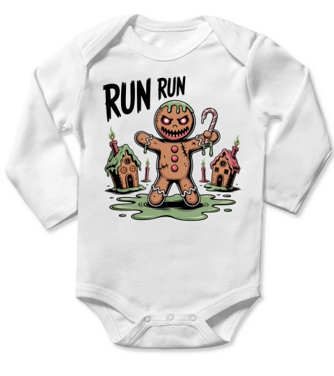 Gingerbread Man Creepy Gingerbread Long Sleeve Baby One-Piece