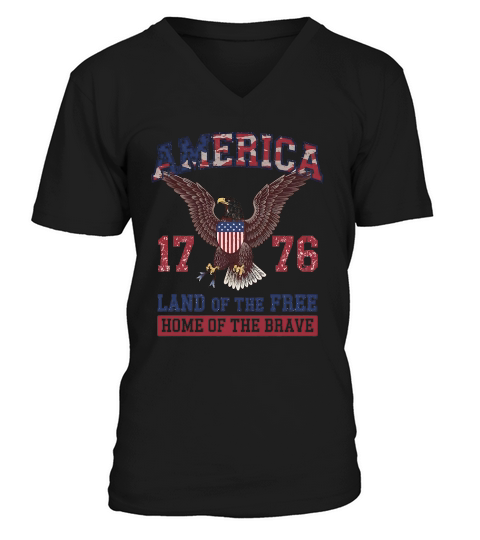 4th of July Vintage American Eagle V-Neck T-shirt